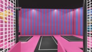 Indoor playground themed feature wall