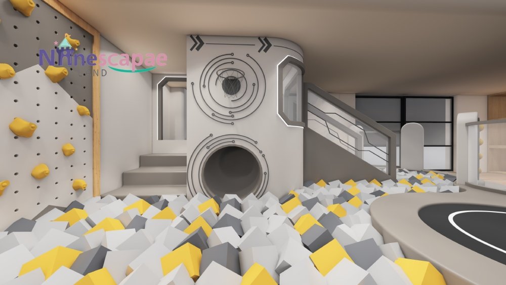 Space tunnel play equipment render