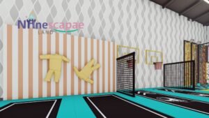 Indoor playground sports area with wall decor Indoor playground sports area with wall decor