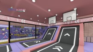Indoor trampoline park basketball dunk zone Indoor trampoline park basketball dunk zone