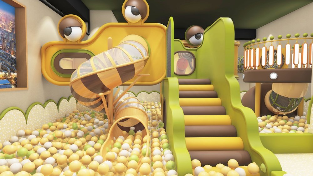 Custom indoor soft playground with slide and ball pit for kids