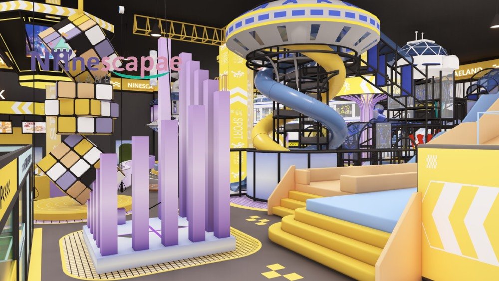 Indoor playground with spiral slide commercial amusement equipment