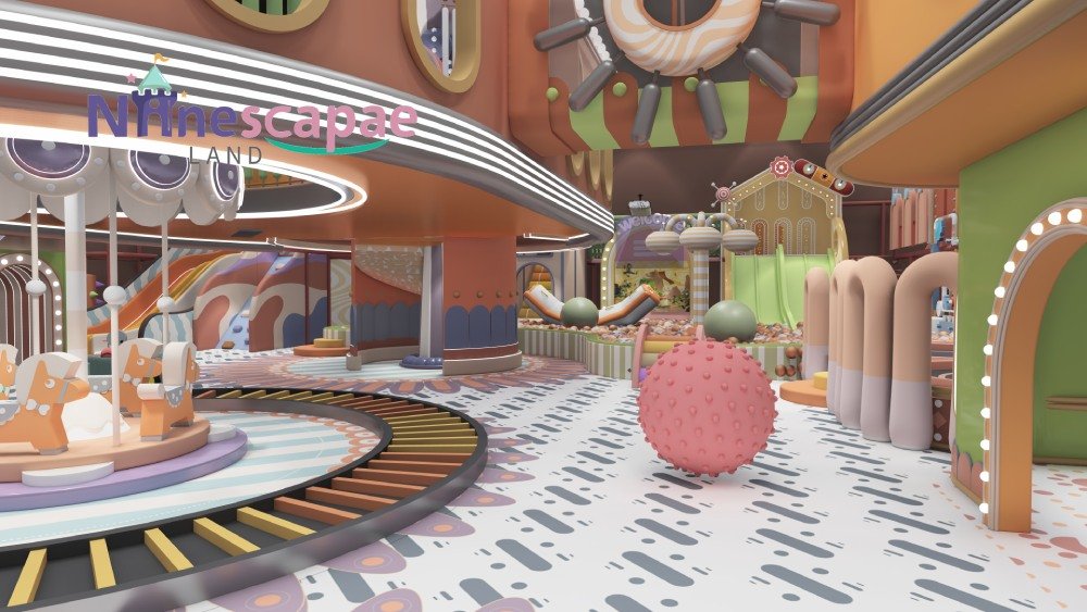 Themed indoor soft play area for children